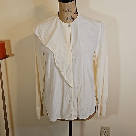 Vince oversized cream silk blouse size 2 - Picture 1 of 11